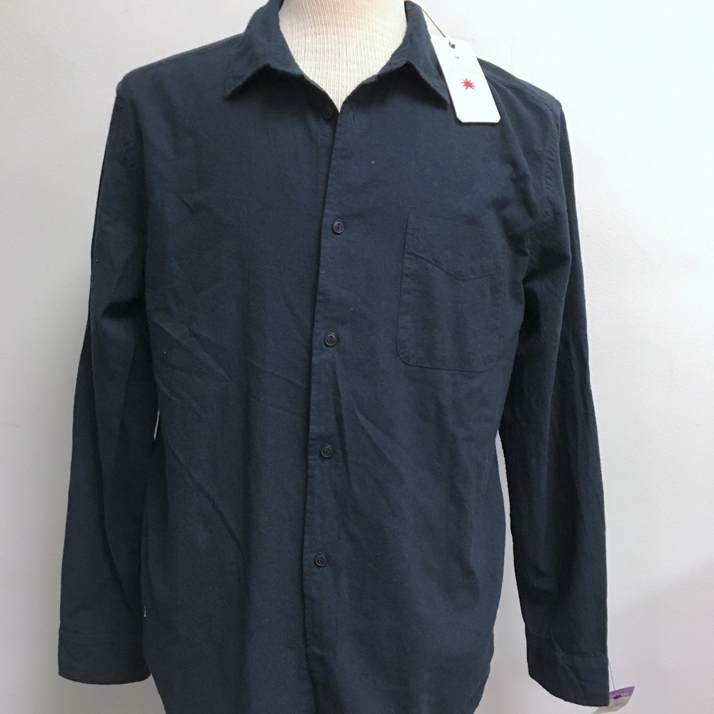AGAVE blue flannel long sleeve button up shirt L